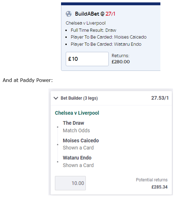 Bet Builder - Chelsea v Liverpool