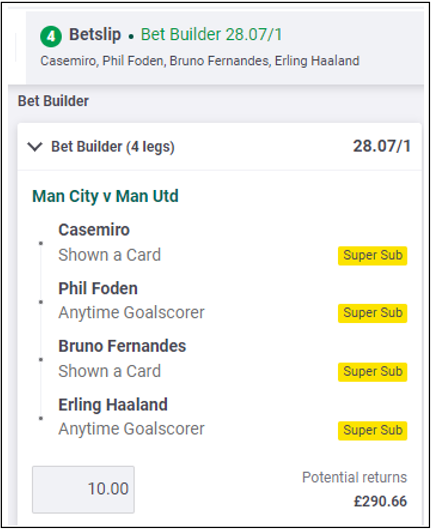 Man City v Man Utd - Bet Builder