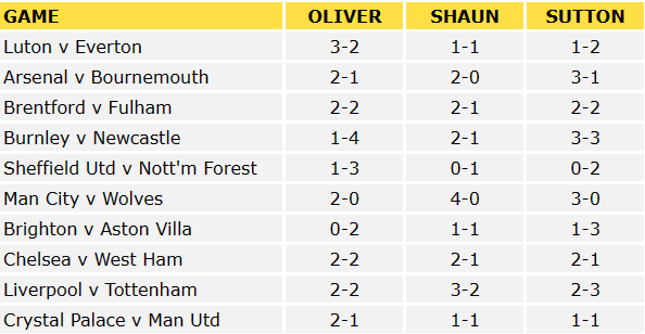 Premier League Predictions