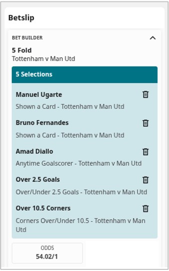 Tottenham v Man Utd - Bet Builder