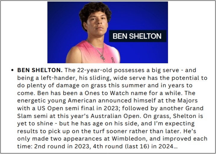 Young athlete, Ben Shelton, profile and achievements.